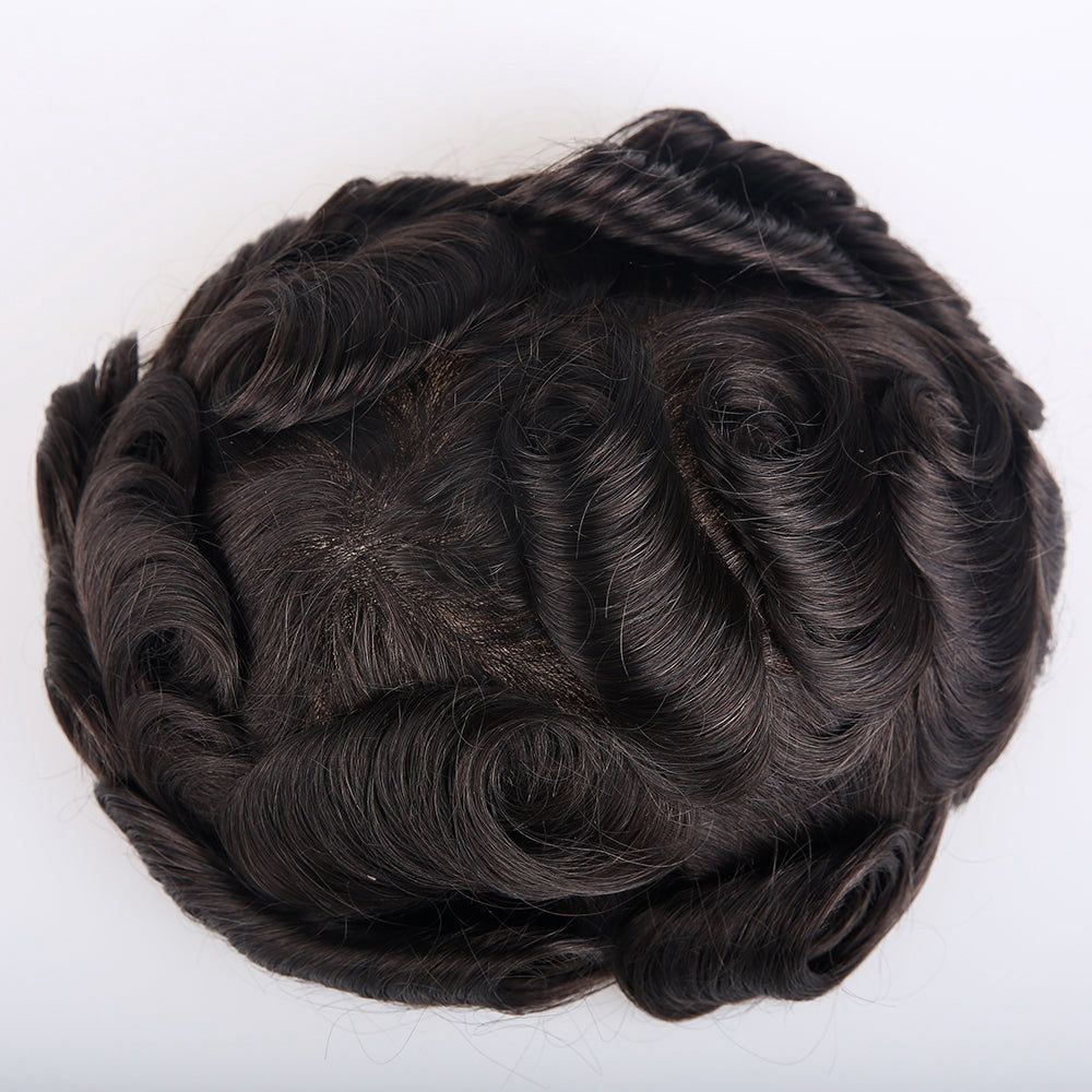 Human Hair Mono Top PU Around Lace Front Hair Systems