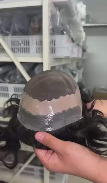 Human Hair #220 Mono Top With Poly Coating And PU Toupees